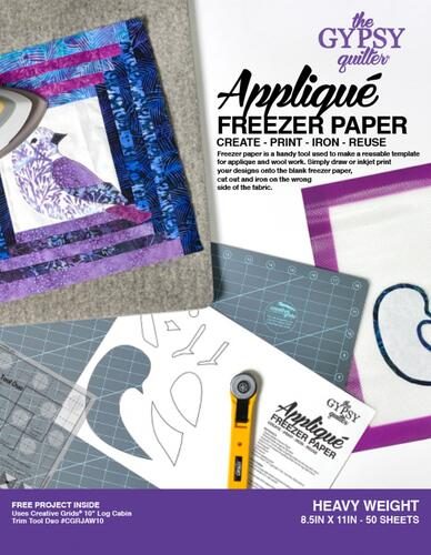 The Gypsy Quilter Freezer Paper 8 1/2in x 11in Heavy Weight 50ct Carousel 1