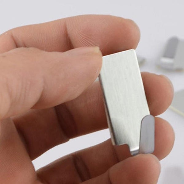 6PCS Self Adhesive Bathroom Wall Door Stainless Steel Holder Hook Hanger Hooks Carousel 7