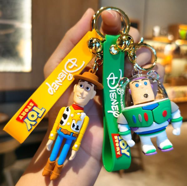 5 Styles Disney Toy Story Cartoon PVC 3D Bag Hanger Pendant Keychains Key Rings Carousel 1