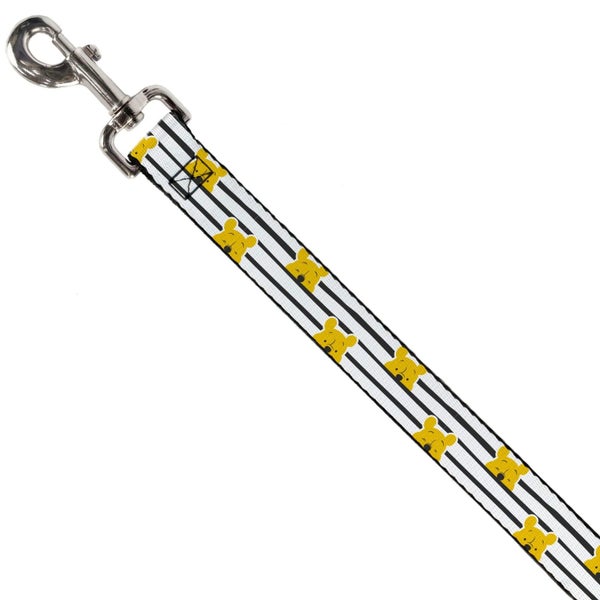 Winnie the Pooh: Peeking Poses Stripe White / Black - Dog Leash (0.5" 6Ft) Carousel 2