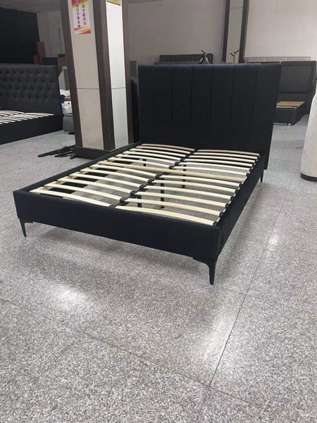 Queen Black Velvet Bed Frame + 25cm Pillow Top Innersprung Mattress Carousel 7