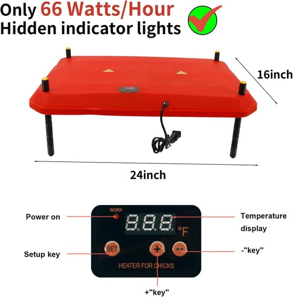 NEW Chick Brooder Heating Plate 40*60CM Adjustable Chicken Coop Brooding Heater Carousel 2