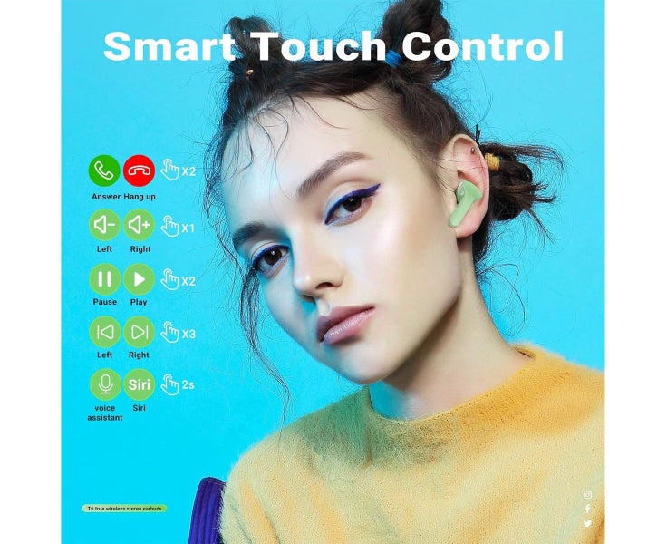 True Wireless Bluetooth Earbuds Auto-Pairing Stereo Anti-Noise Carousel 2