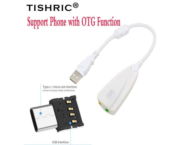 TISHRIC New 5HV2 7.1 External USB Sound Card 3.5mm Interface Audio Adapter Card Carousel 1