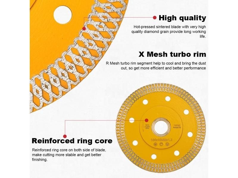 D105-250mm Super Thin X Shape Diamond Porcelain Saw Blade For Cutting Tiles Carousel 1