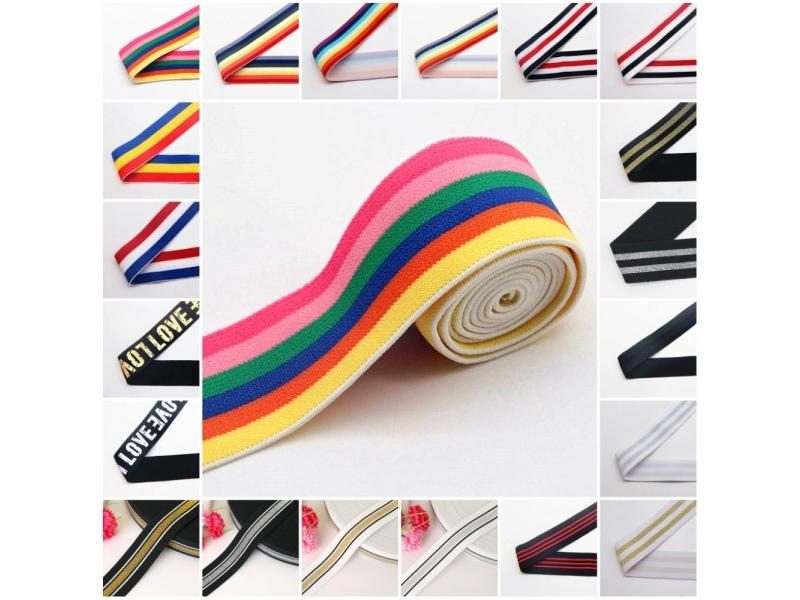 Gold Silver Rubber Elastic Bands 40MM 4CM Clothing Bags Trousers Elastic Carousel 2