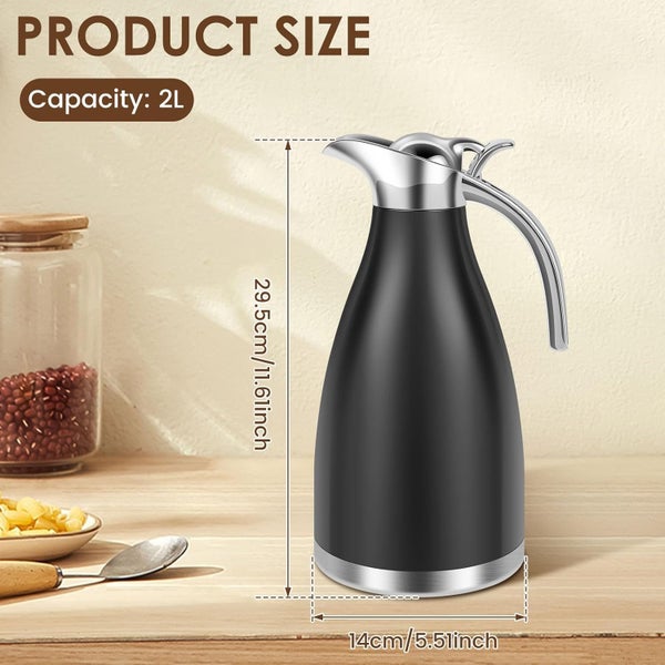Thermal Coffee Carafe Insulated Stainless Steel Double Walled Vacuum Flask Cof Carousel 7