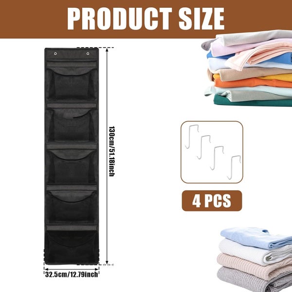 Over the Door Organizer Storage with 5 Pockets Stuffed Animal Storage Door Han Carousel 2