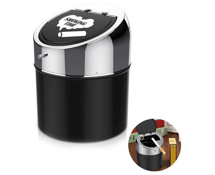 Smokeless Metal Steel Ashtrays For Cigarettes With Covered Push Lid Carousel 1