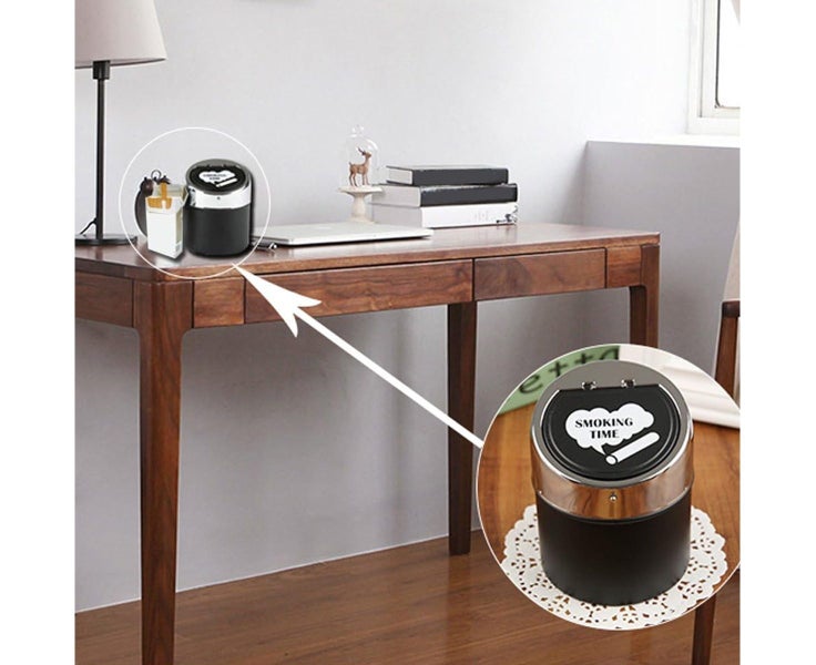 Smokeless Metal Steel Ashtrays For Cigarettes With Covered Push Lid Carousel 2