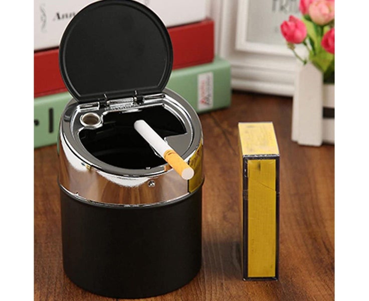 Smokeless Metal Steel Ashtrays For Cigarettes With Covered Push Lid Carousel 5