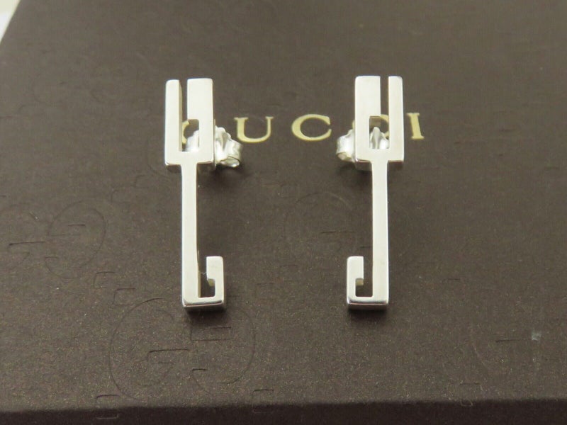 Gucci Sterling Silver G Logo Key Earrings Carousel 1