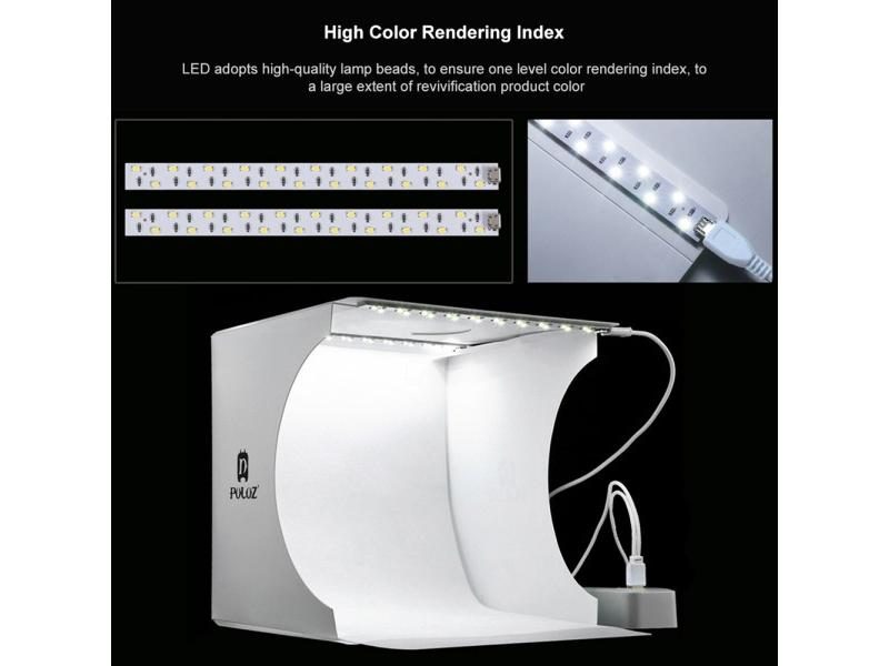 Mini Folding 2 Panel LED Light Soft Box Photo Background Kit For DSLR Camera Carousel 1