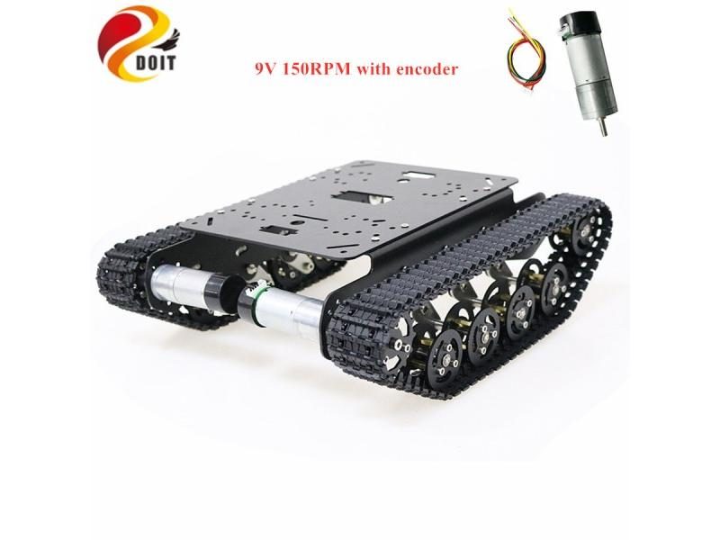 Shock Absorber Metal RC Robot Tank Chassis Kit With Track DC Motor Tracked Carousel 1