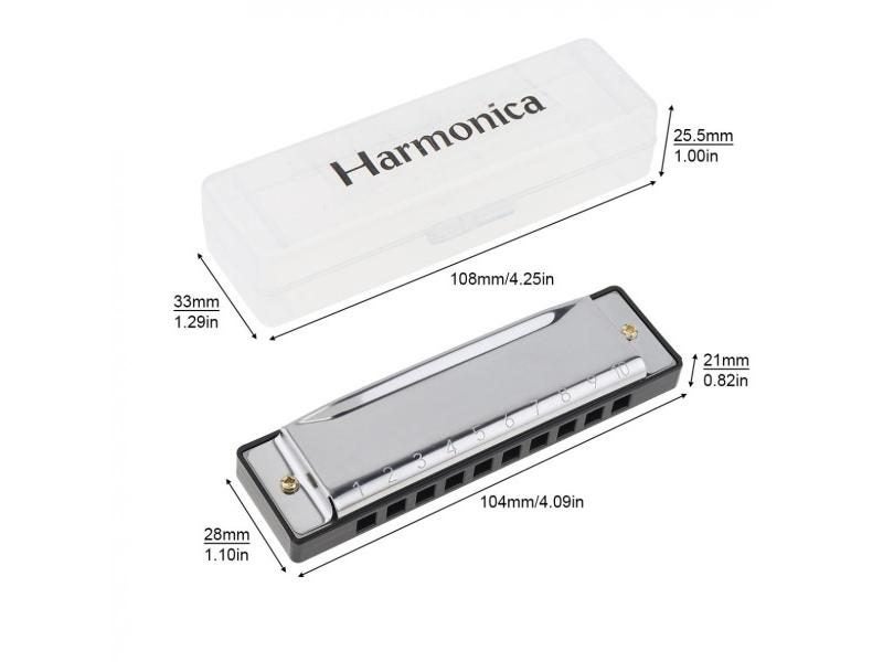 10 Holes Professional Blues Harmonica Musical Instrument High Quality Stainless Carousel 1