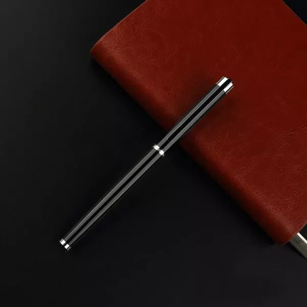 Jinhao Classic Black And Silver Fountain Pen 0.5mm Iridium Nib Best Business Carousel 1