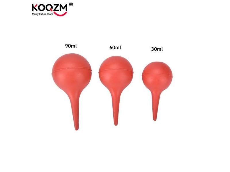 30/60/90ml Lab Laboratory Tool Red Rubber Suction Ear Washing Syringe Squeeze Carousel 1