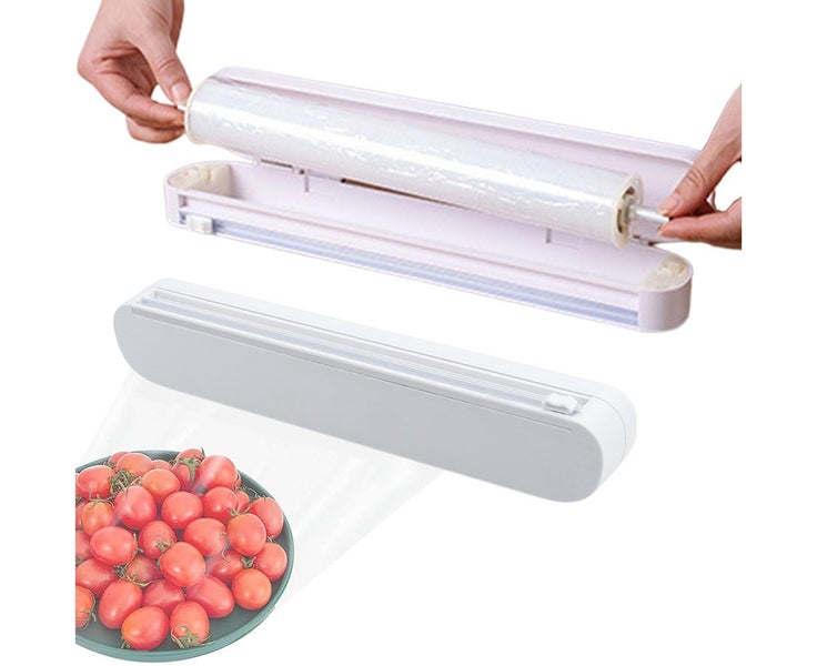 Adjustable Food Wrap Cutter Kitchen Cling Film Dispenser with Slide Cutter Carousel 1