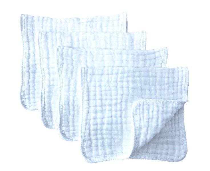 4pcs Muslin Burp Cloths Large 100% Cotton 6 Layers 30*60cm Carousel 1