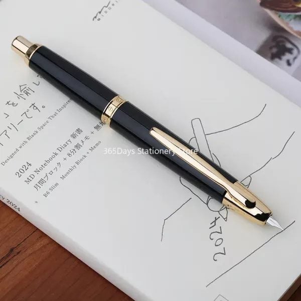 MAJOHN A1 Press Fish Scale Striped Metal Fountain Pen Retractable WIth/No Clip Carousel 1