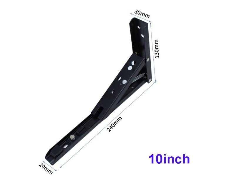 2 Pack 8-20Inch Black Triangle Folding Angle Bracket Shelf Mount Carousel 1