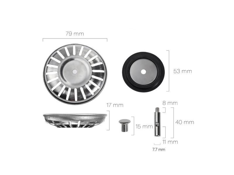 78-84MM Bathroom Sink Strainer 304SS Water Stopper Kitchen Sink Accessories Carousel 1