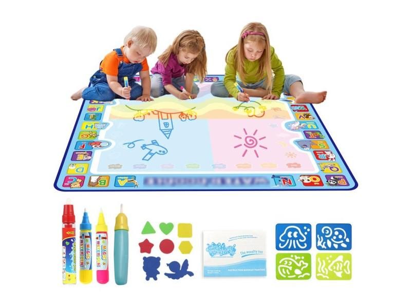 Coolplay Magic Water Drawing Mat Coloring Doodle Mat With Magic Pens Montessori Carousel 2