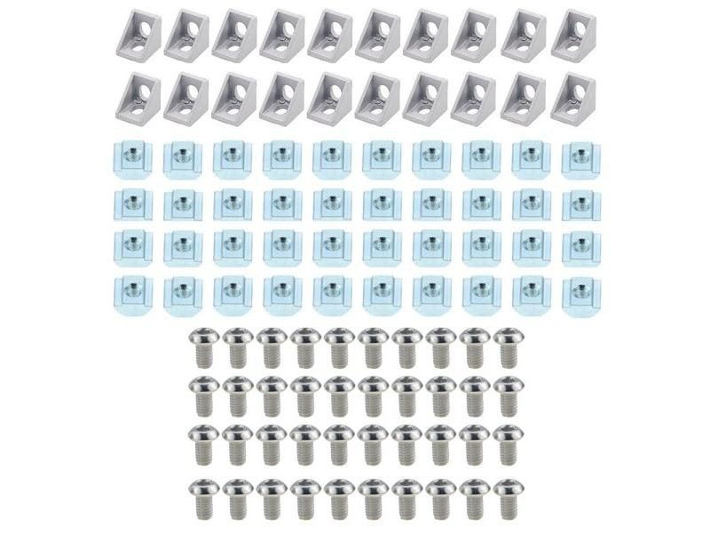 Aluminum Profile Connector Set: 20pcs Corner Bracket 40pcs 20 Series M5 T-slot Carousel 1