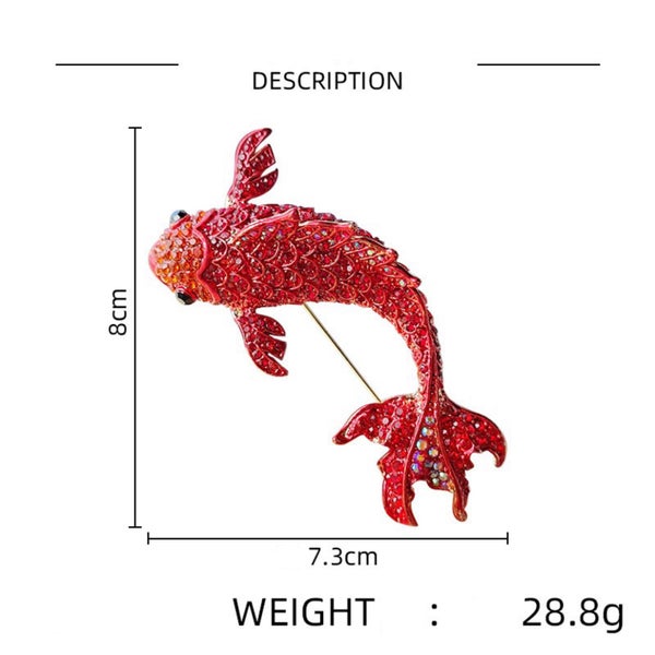 Blue Rhinestone Koi Fish Brooch – Elegant Statement brooch Carousel 3