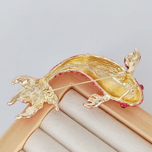 Blue Rhinestone Koi Fish Brooch – Elegant Statement brooch Carousel 2