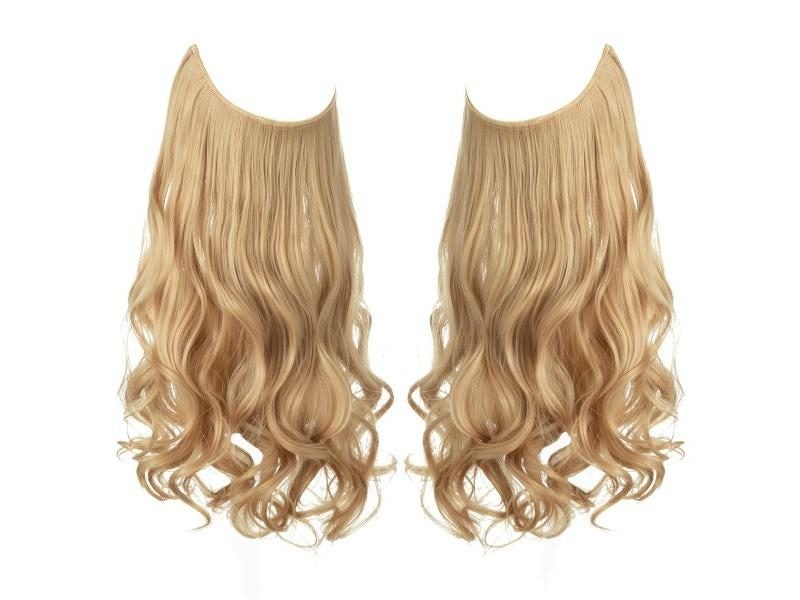 Synthetic Natural Hair Extensions Ombre Blonde Brown Black Pink Wavy False Hair Carousel 1