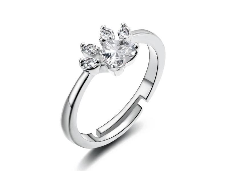 Cute Bear Paw Cat Claw Opening Adjustable Ring Rose Gold Color Rings For Women Carousel 1