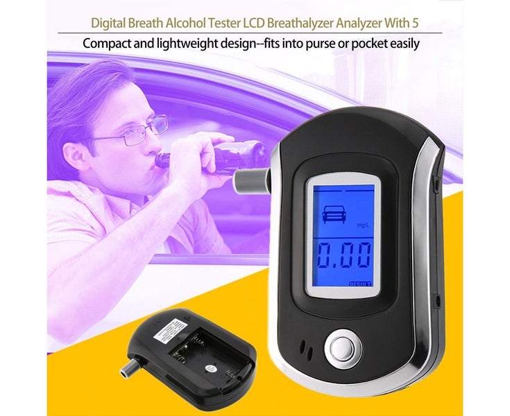 Digital Breath Alcohol Tester LCD Breathalyzer Analyzer With 5 Mouthpiece Carousel 2
