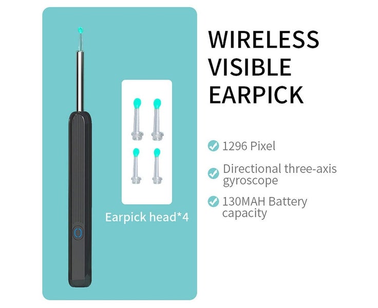 Ear Wax Removal Tool Camera 3.3mm HD Ear Scope Otoscope with Light-White Carousel 2