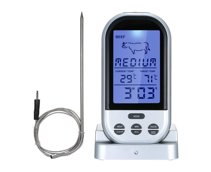 Wireless Meat Thermometer with Probe LCD Display Carousel 1