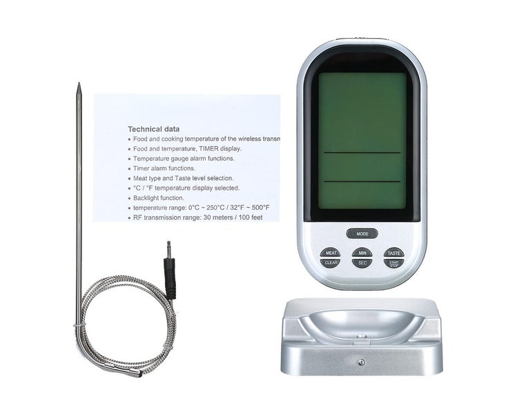 Wireless Meat Thermometer with Probe LCD Display Carousel 6