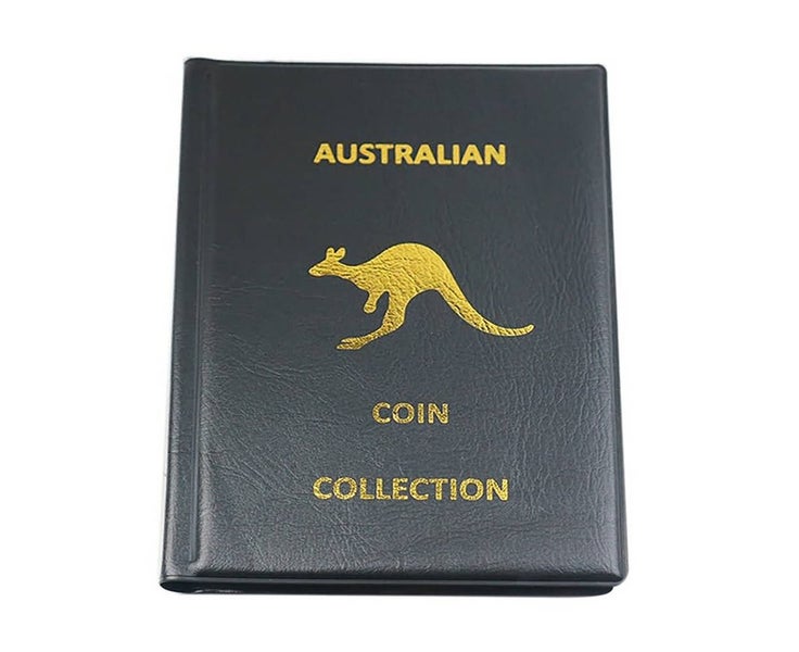 240 Coins Coin Album Australian Coin Collection Folder Book Holds Black Gold Carousel 1