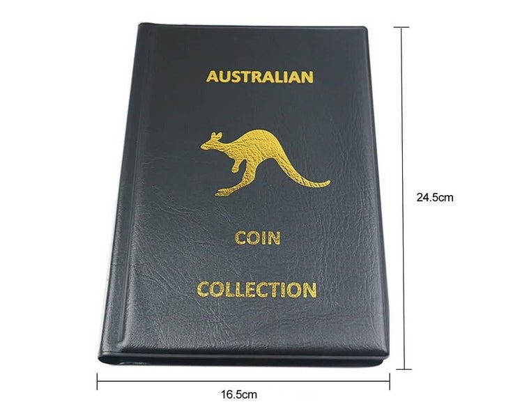 240 Coins Coin Album Australian Coin Collection Folder Book Holds Black Gold Carousel 10