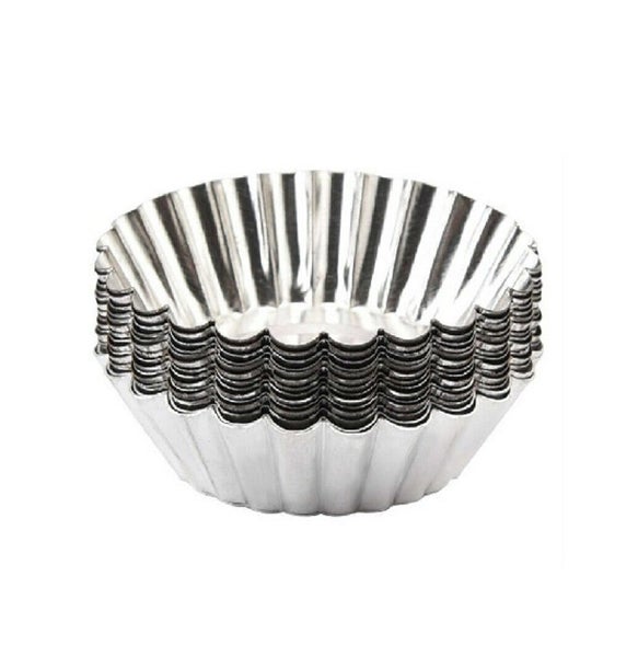 20PCS Egg Tart Mould Cake Tins Set Cups Circular Pie Mold Plate Baking Non-Stick Carousel 1