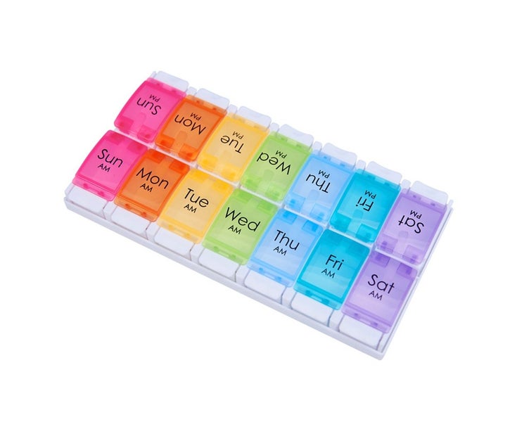 14 Day Pill Box Weekly Medication Organizer Container Medicine Holder AU Carousel 1