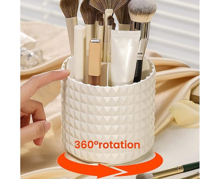Rotating Dustproof Makeup Brush Storage Transparent Lipstick Storage Rack Carousel 2