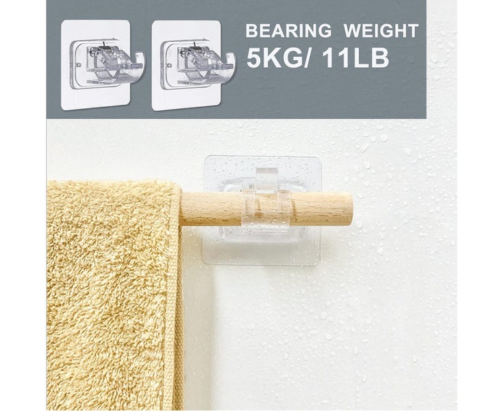 8 PCS Self Adhesive Curtain Rod Bracket Drapery Hook Holders Carousel 2