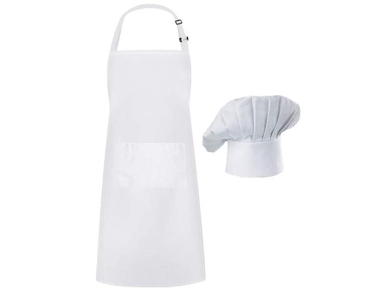 Apron Chef Hat Set Adjustable Half-length Adult Kitchen Apron Carousel 1