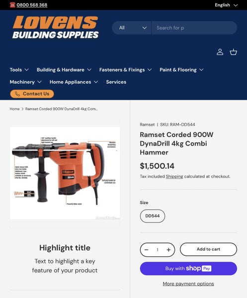 RRP$1500— Ramset 4kg Dynadrill Rotary Hammer DD544—good working condition Carousel 2