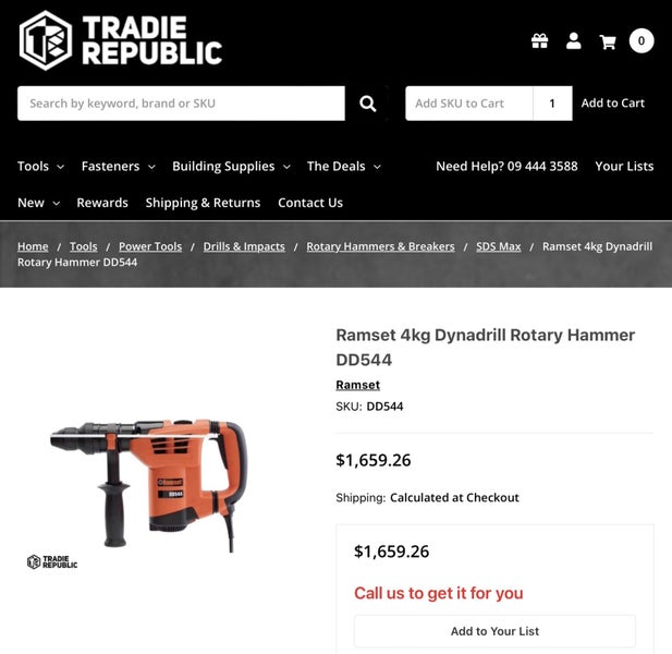RRP$1500— Ramset 4kg Dynadrill Rotary Hammer DD544—good working condition Carousel 4