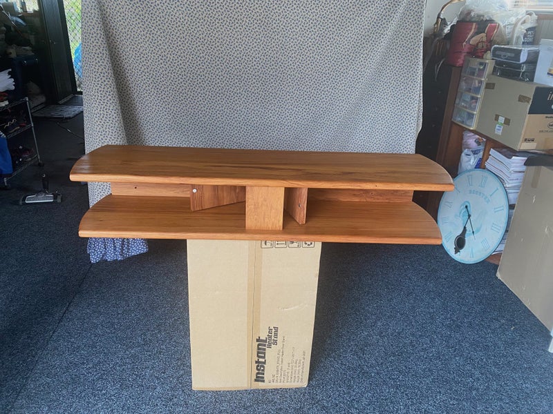 solid rimu tv shelf with compartment Carousel 1