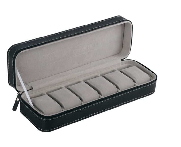 Zippered Watch Box Luxury PU Leather Jewelry Collection Gift Holder Storage Carousel 1