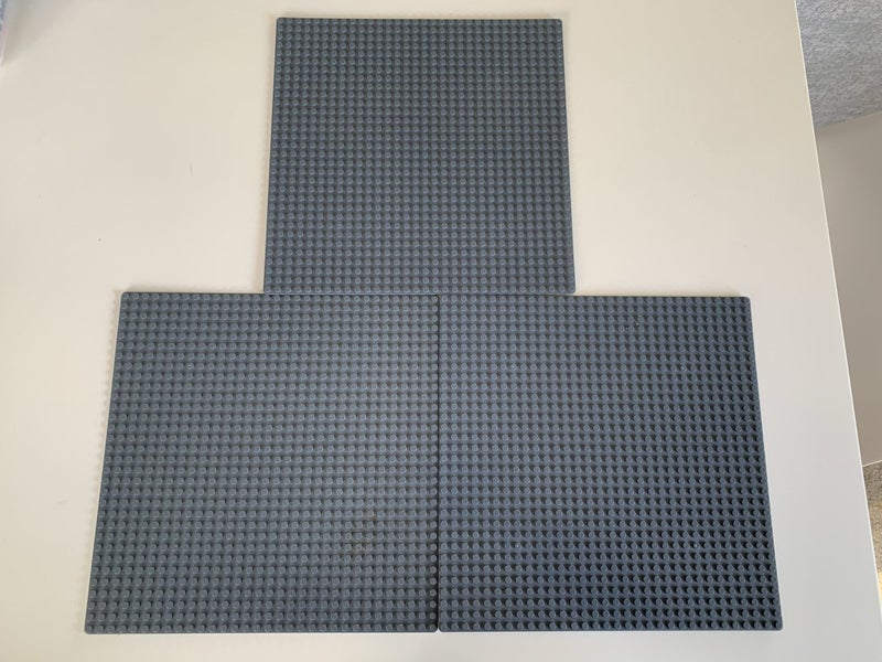 NOT LEGO Grey 32 x 32 Base Plates x 3 Compatible Carousel 1