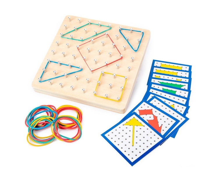 Wooden Geoboard Mathematical, Montessori Toys for Toddlers Mathematical Man Carousel 1
