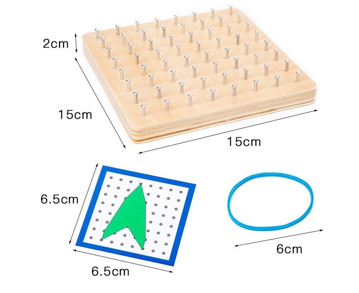 Wooden Geoboard Mathematical, Montessori Toys for Toddlers Mathematical Man Carousel 5